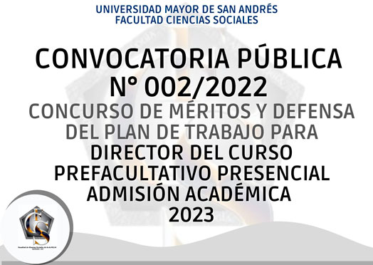 CONVOCATORIA PÚBLICA N° 002/2022
